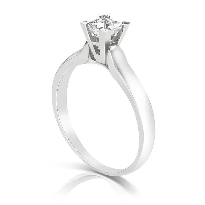 0.35-1.50 CT Princess Cut Diamonds - Solitaire Ring