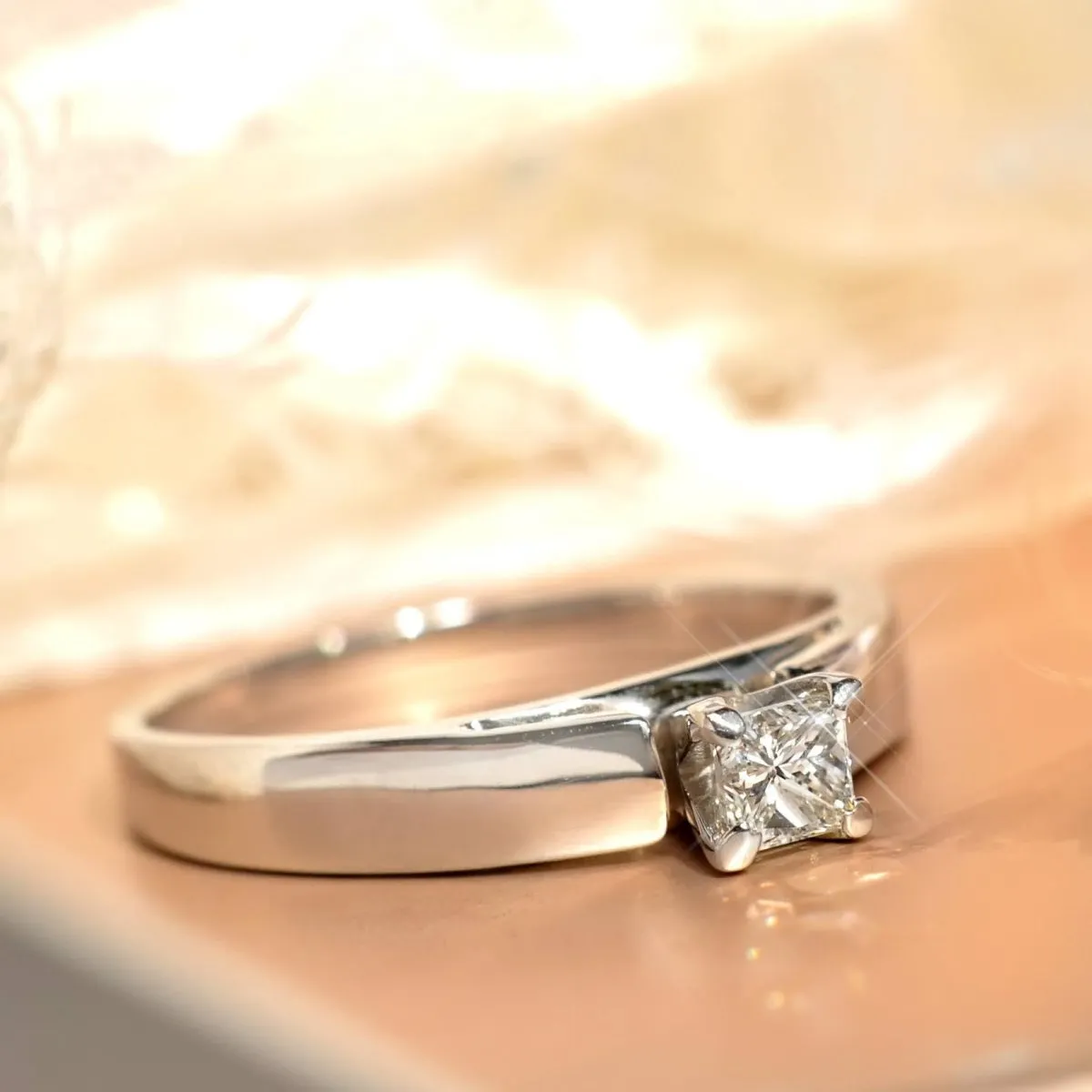 0.35-1.50 CT Princess Cut Diamonds - Solitaire Ring