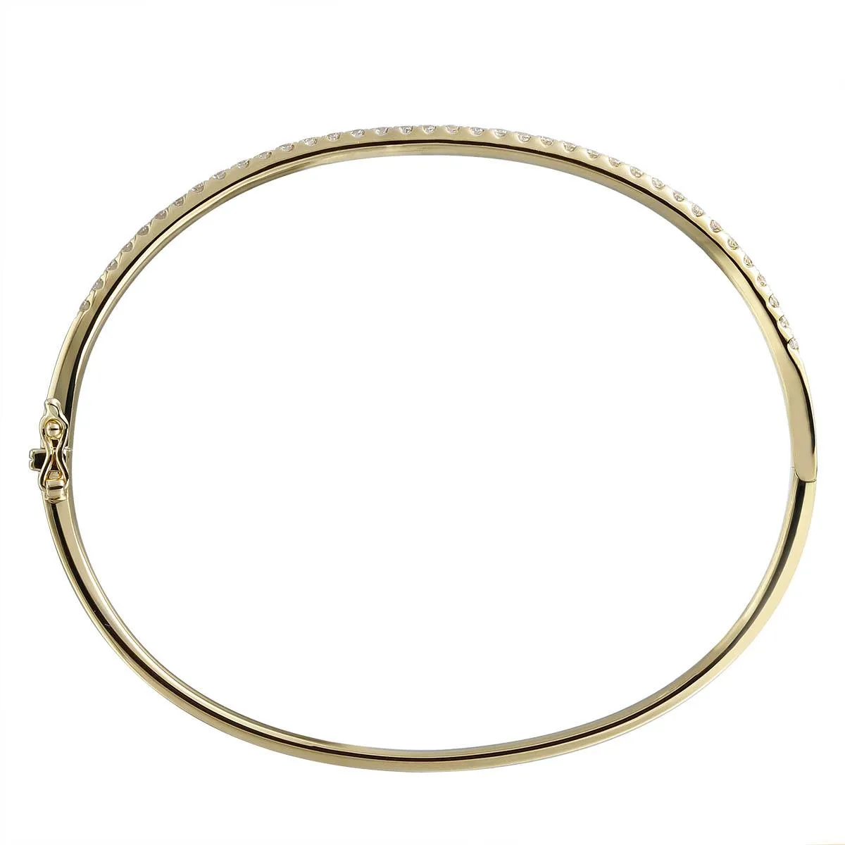 0.96 ctw Diamond Yellow Gold Bangle Bracelet