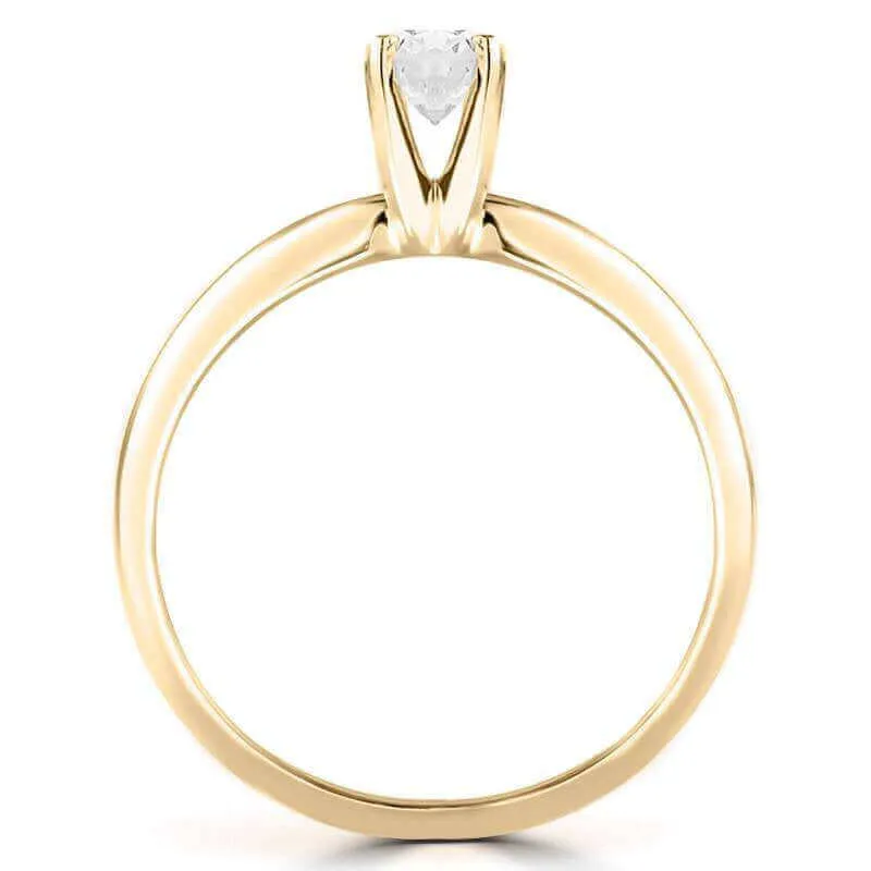 1/2 Carats Solitaire Diamond Engagement Ring GH/SI2-I1 14K Yellow Gold & White Gold
