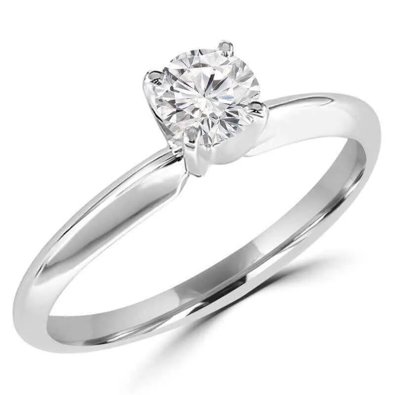 1/2 Carats Solitaire Diamond Engagement Ring GH/SI2-I1 14K Yellow Gold & White Gold