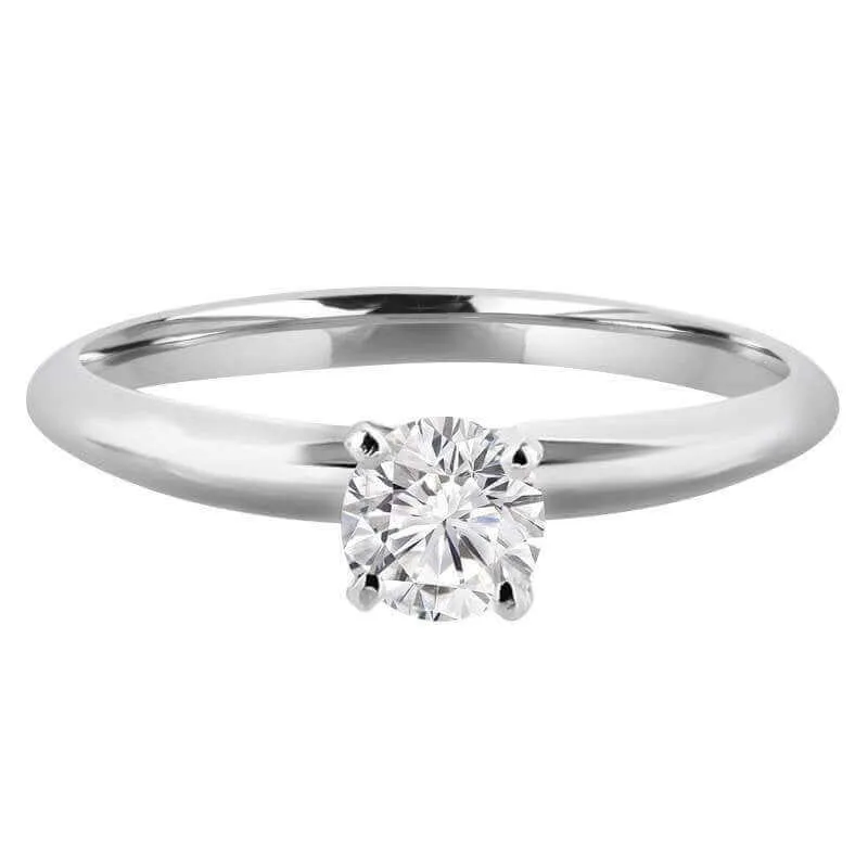 1/2 Carats Solitaire Diamond Engagement Ring GH/SI2-I1 14K Yellow Gold & White Gold