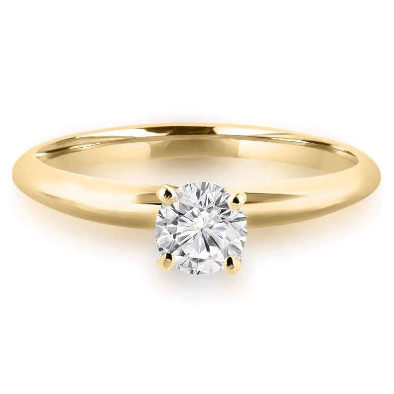 1/2 Carats Solitaire Diamond Engagement Ring GH/SI2-I1 14K Yellow Gold & White Gold