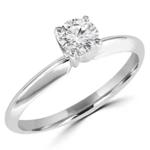 1/2 Carats Solitaire Diamond Engagement Ring GH/SI2-I1 14K Yellow Gold & White Gold