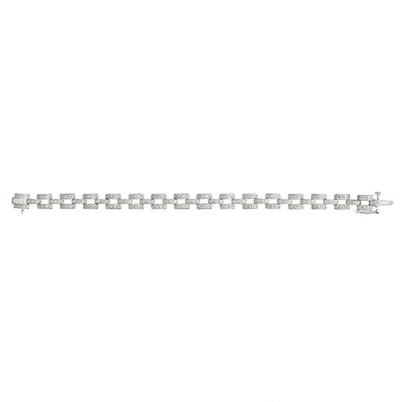 1.25 Carat Natural Diamond Bracelet G SI 14K White Gold 7 inches