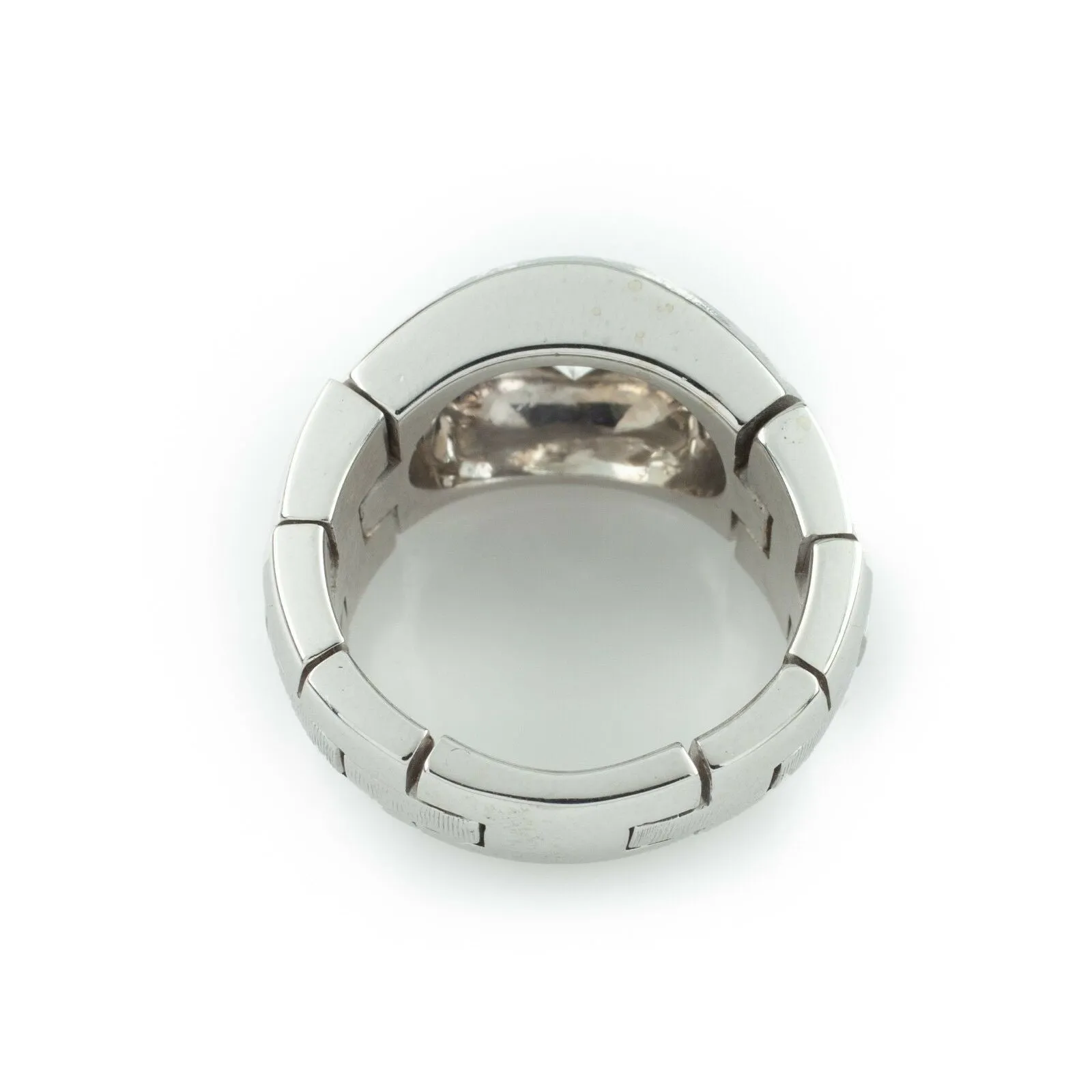 1.30 Carat Diamond 14k White Gold Men's Solitaire Flex Ring Size 7