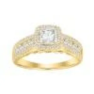 14K 1.50CT-Diamond Cushion-Cut Solitaire-Ring