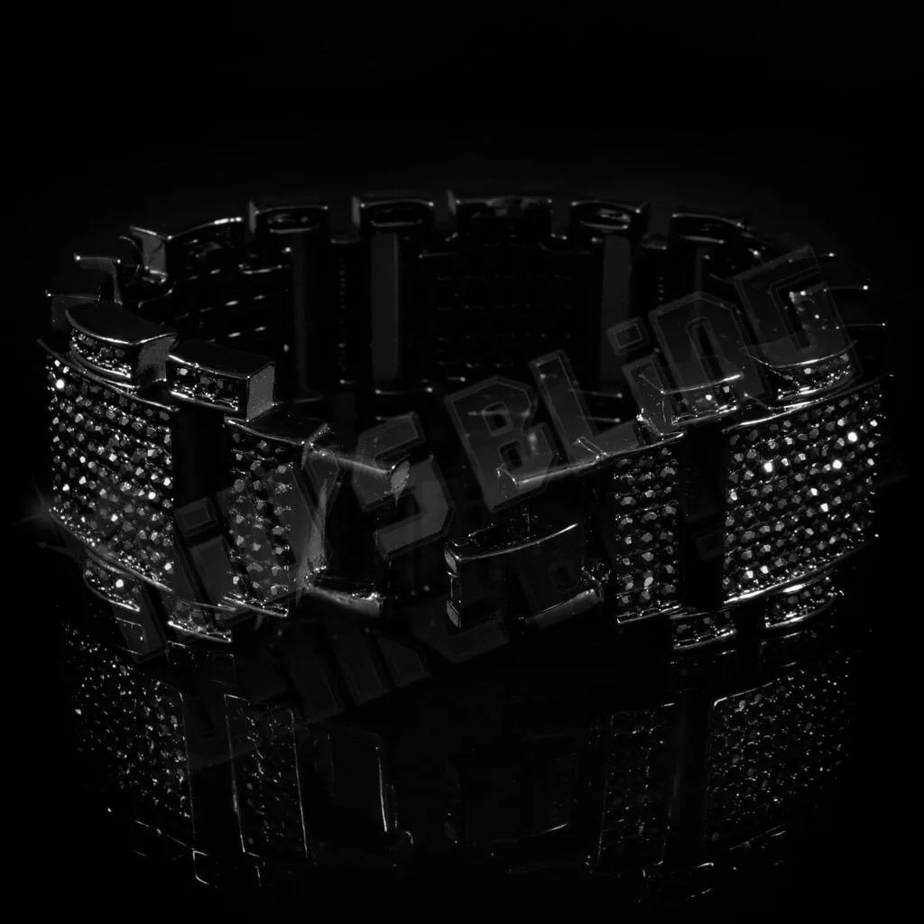 14k Black Gold Iced Mini Goliath Bracelet