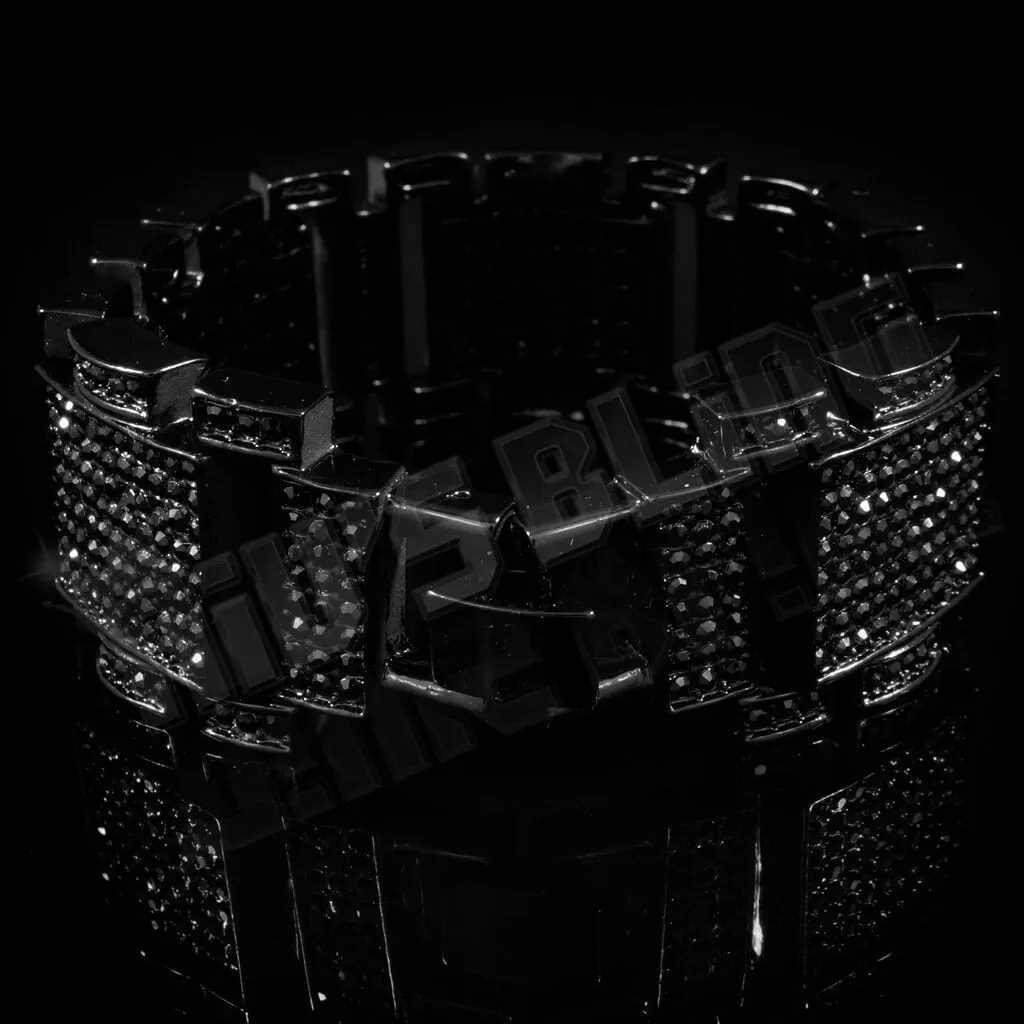 14k Black Gold Iced Mini Goliath Bracelet