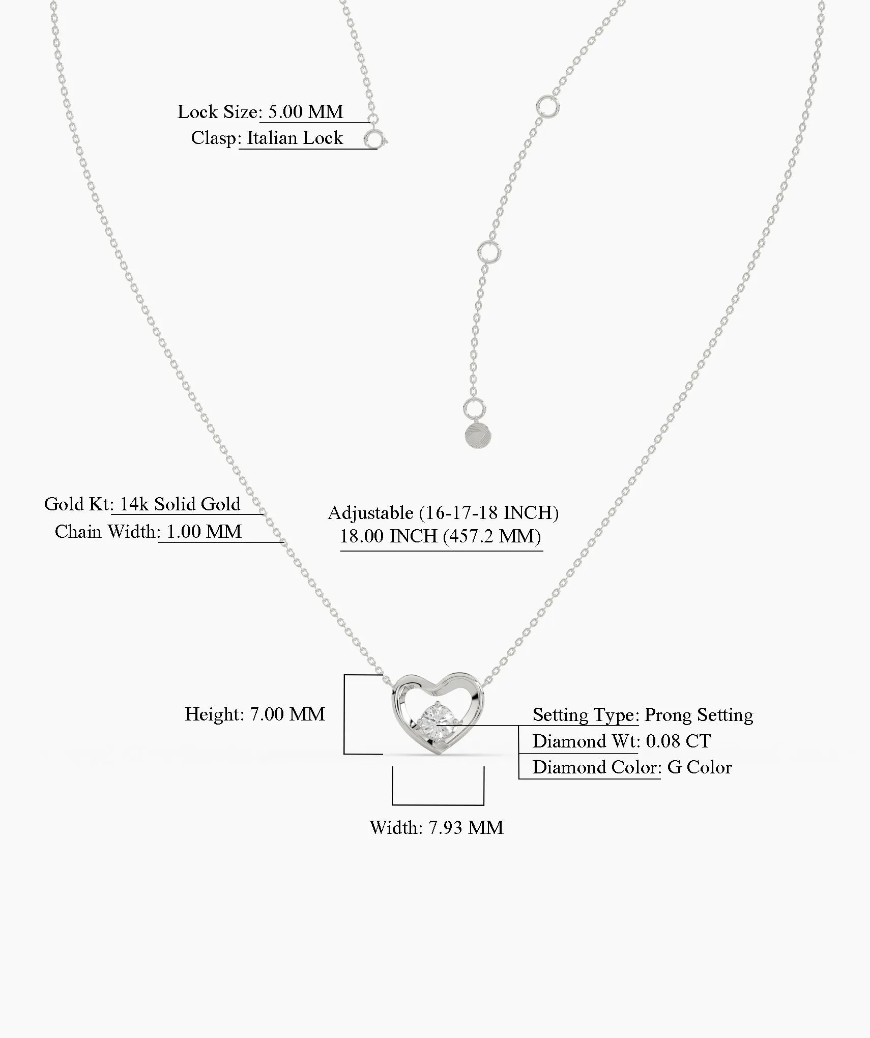 14k Gold Diamond Heart Pendant