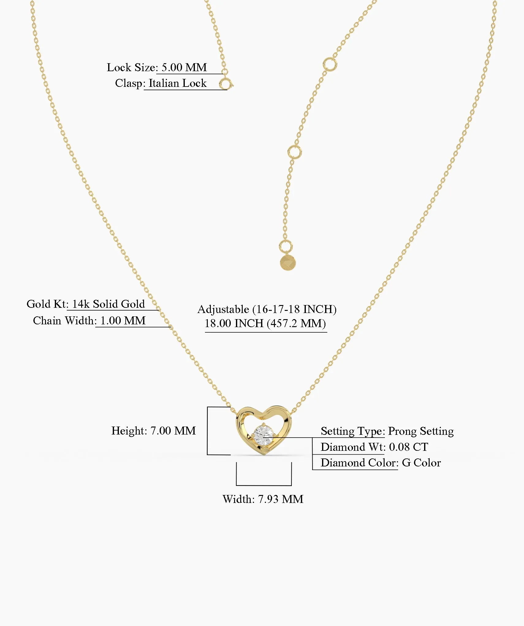 14k Gold Diamond Heart Pendant