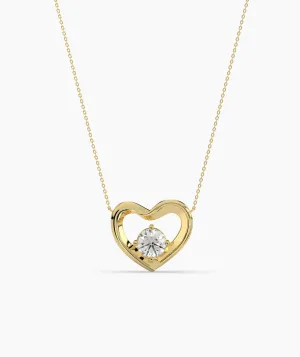 14k Gold Diamond Heart Pendant