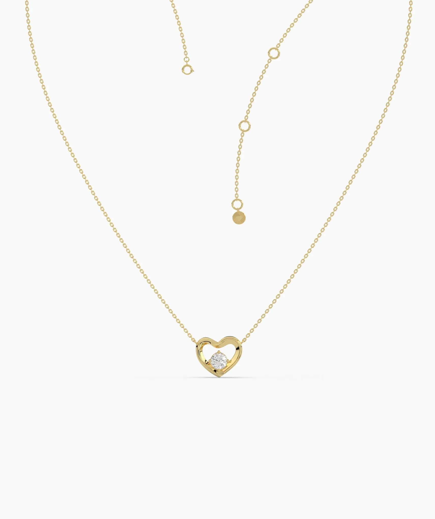 14k Gold Diamond Heart Pendant