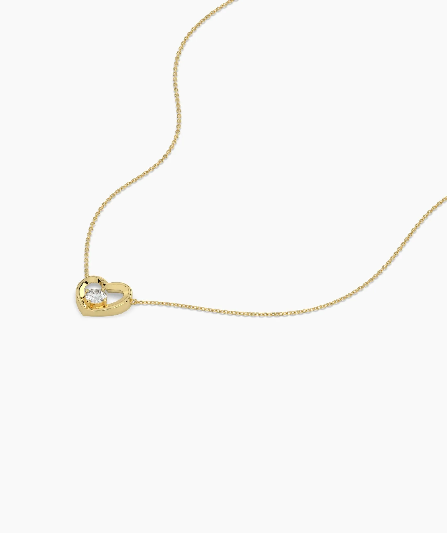 14k Gold Diamond Heart Pendant