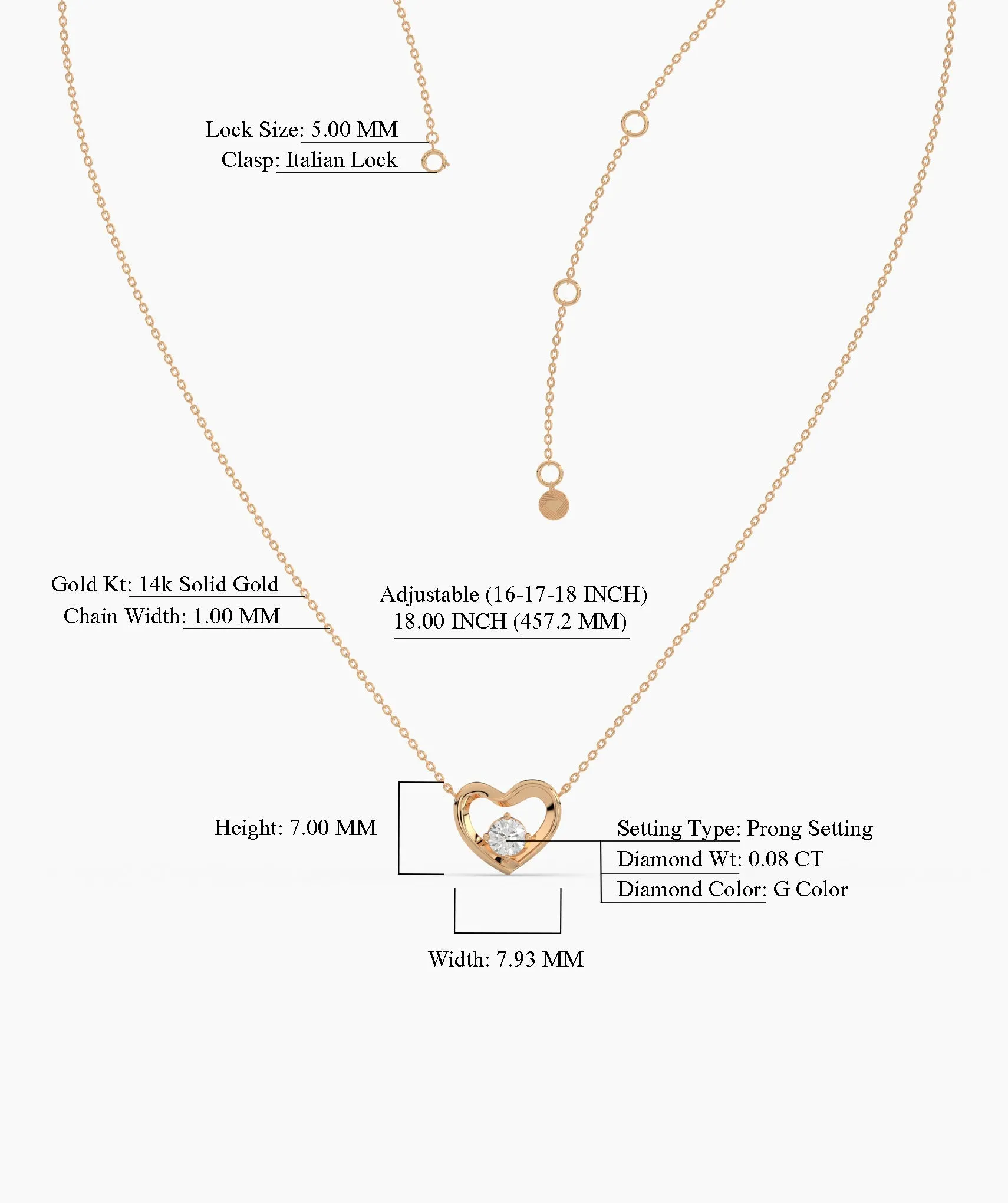 14k Gold Diamond Heart Pendant
