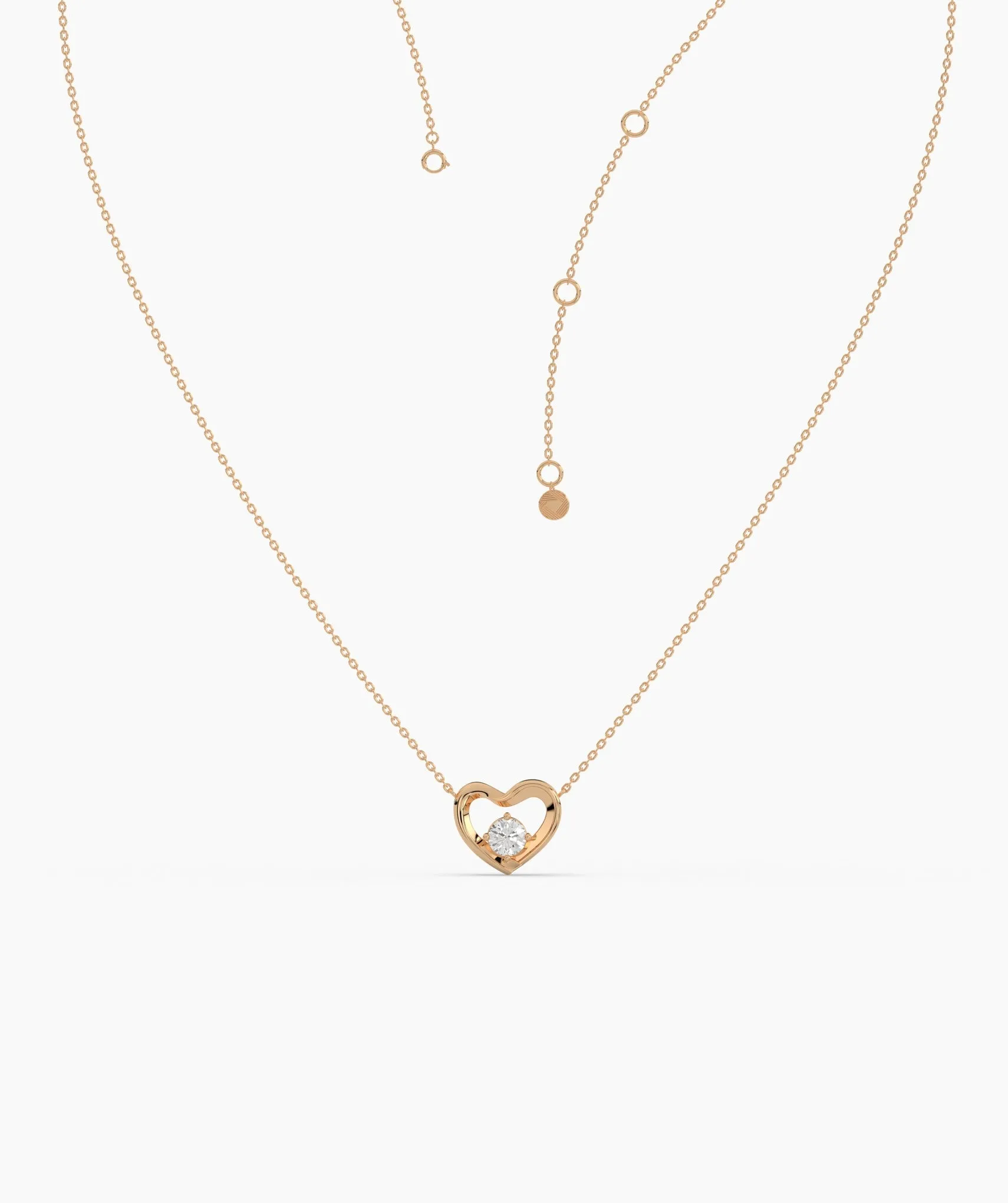 14k Gold Diamond Heart Pendant