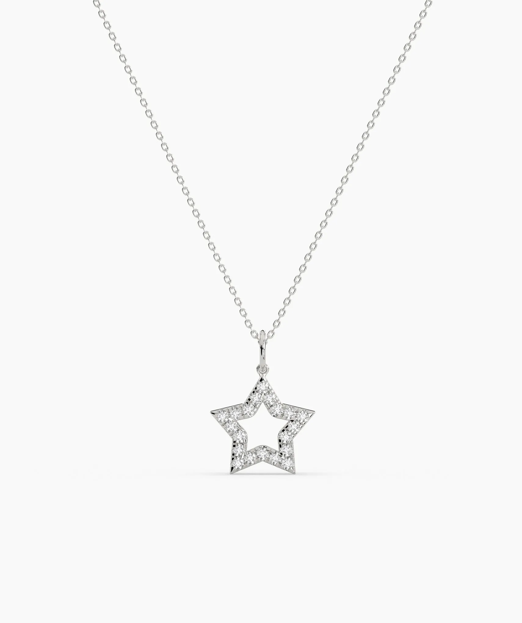 14K Gold Diamond Star Necklace