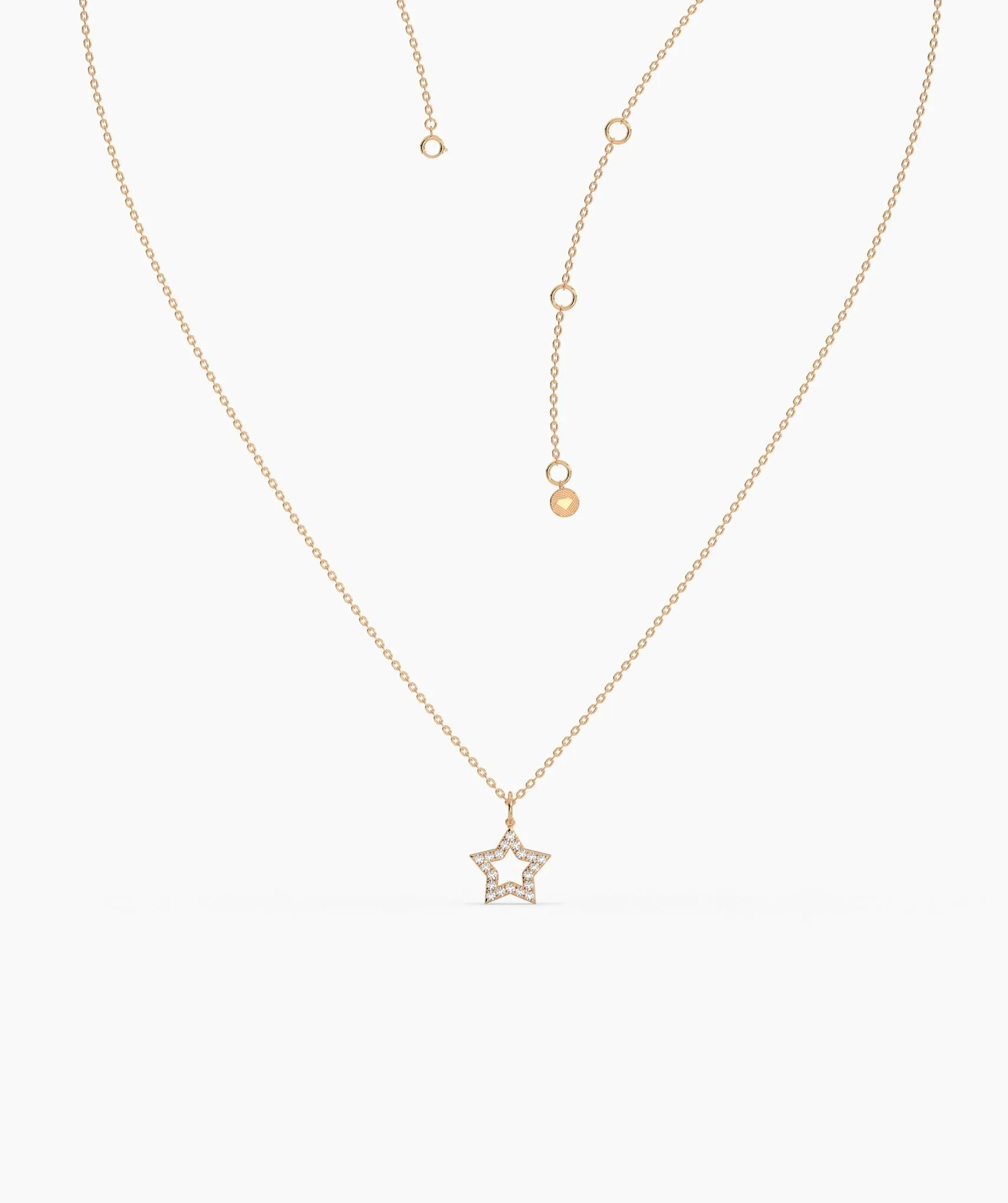 14K Gold Diamond Star Necklace