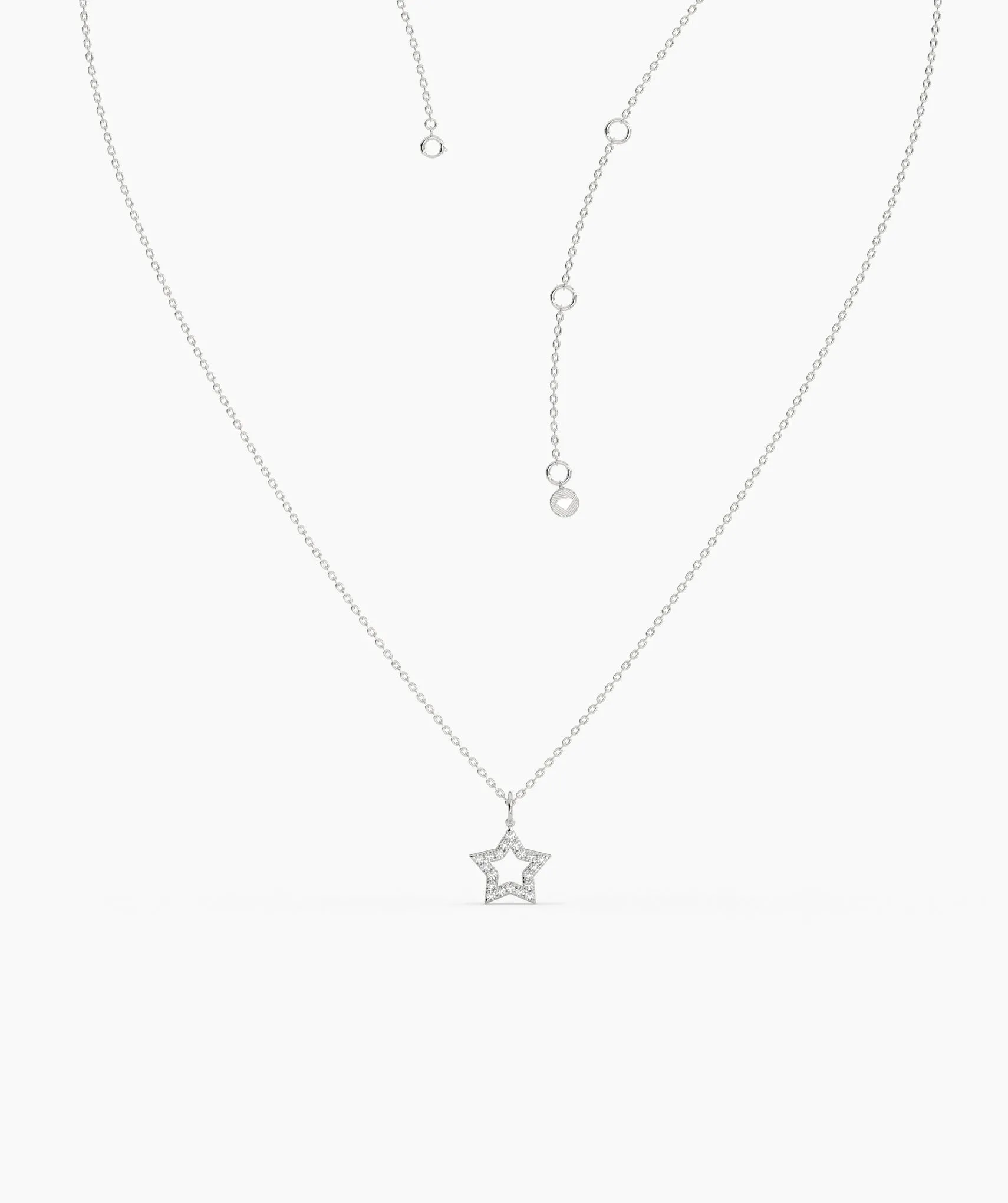 14K Gold Diamond Star Necklace