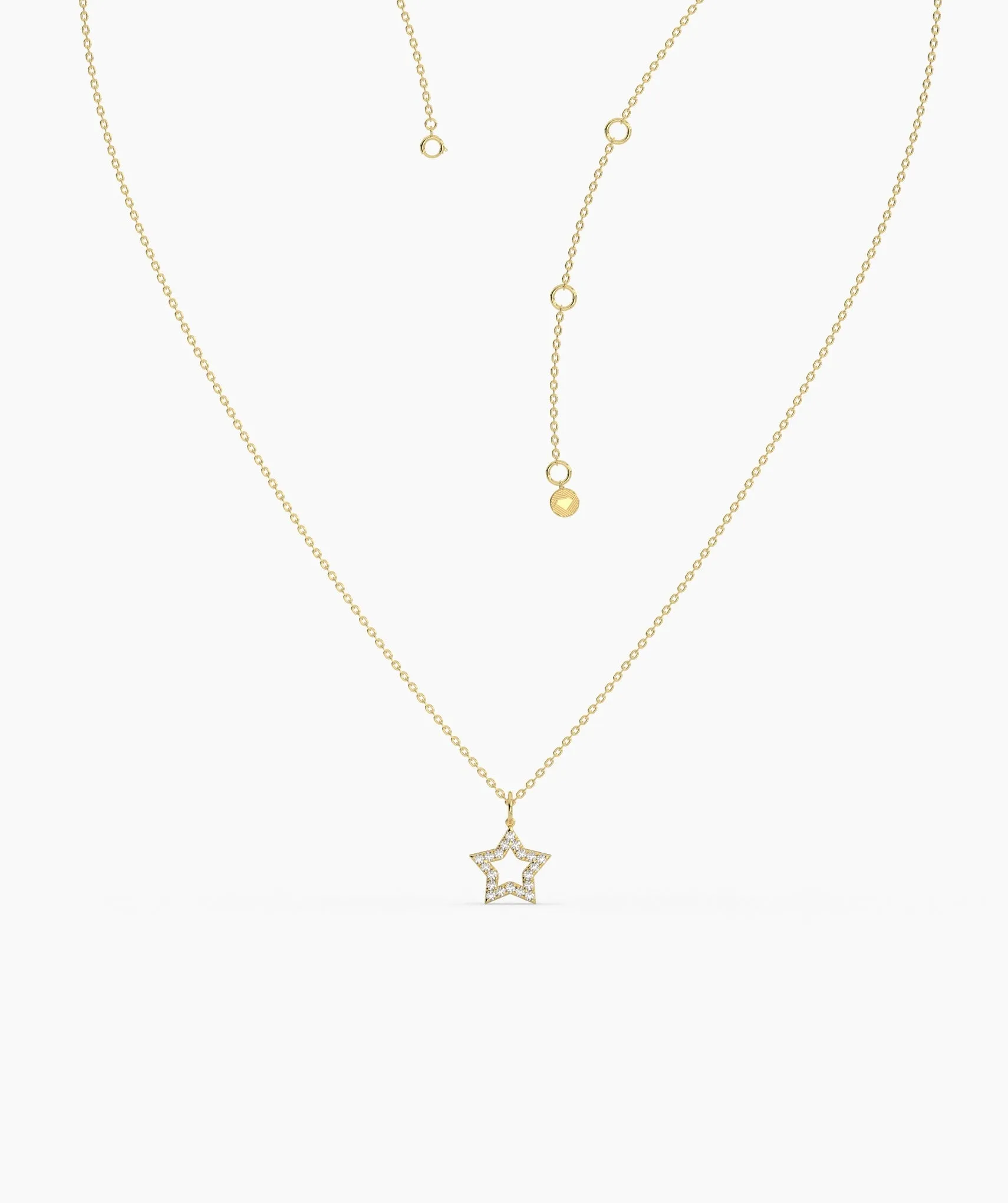 14K Gold Diamond Star Necklace