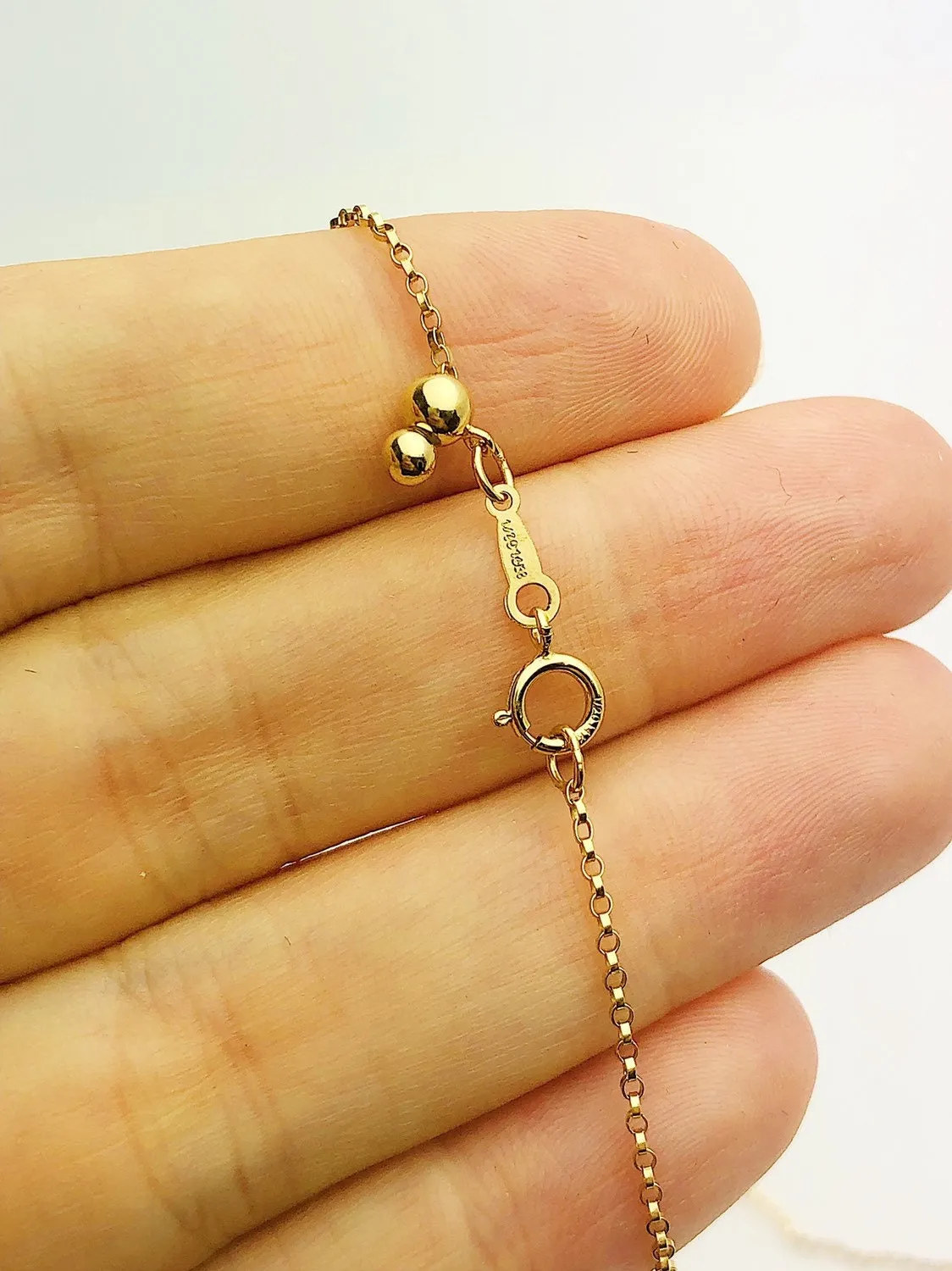 14K Gold Fill 22" Adjustable Rolo 2 Chain (1.1mm), Made in USA - 401239022LA