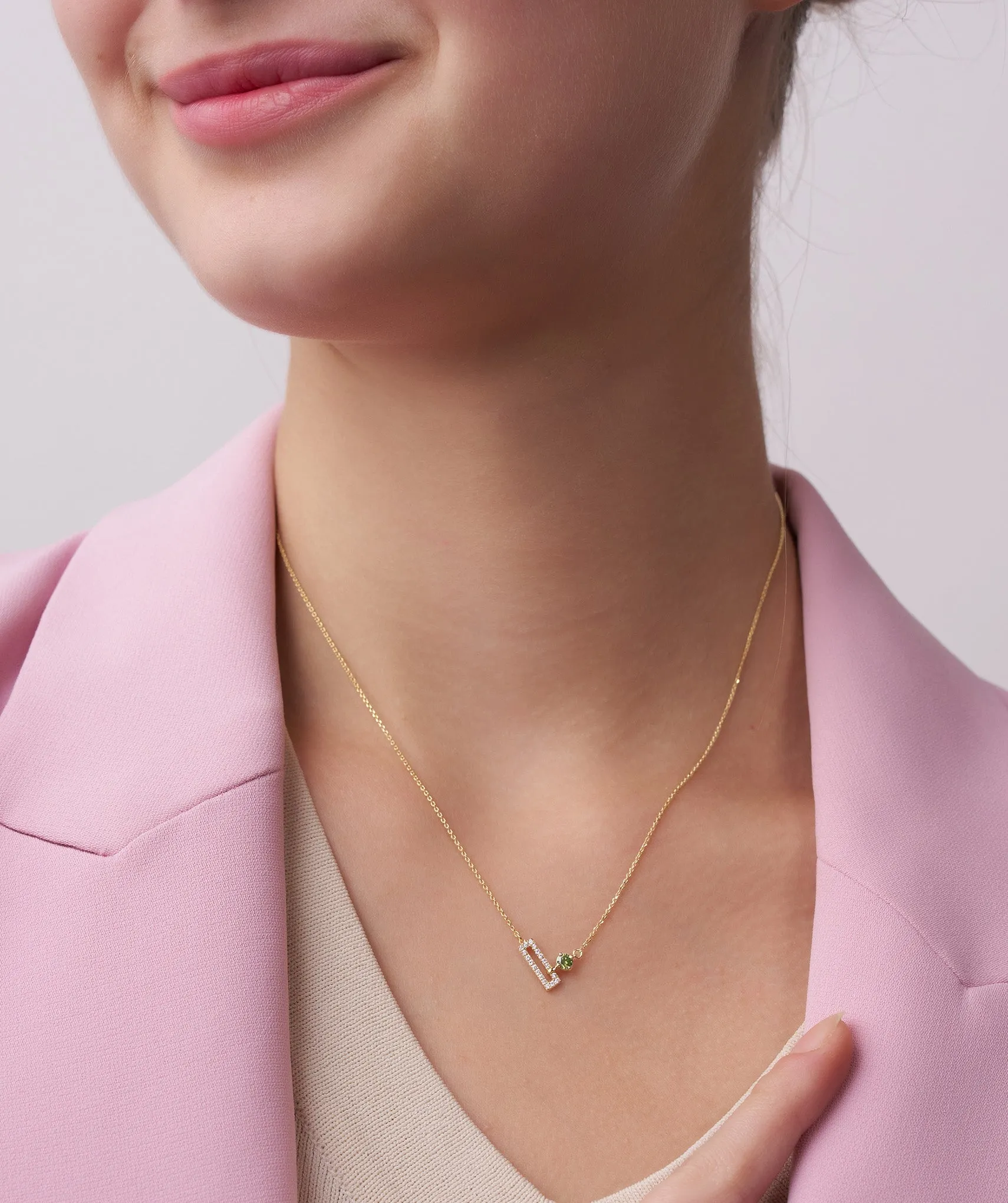 14K Gold Modern Diamond Necklace