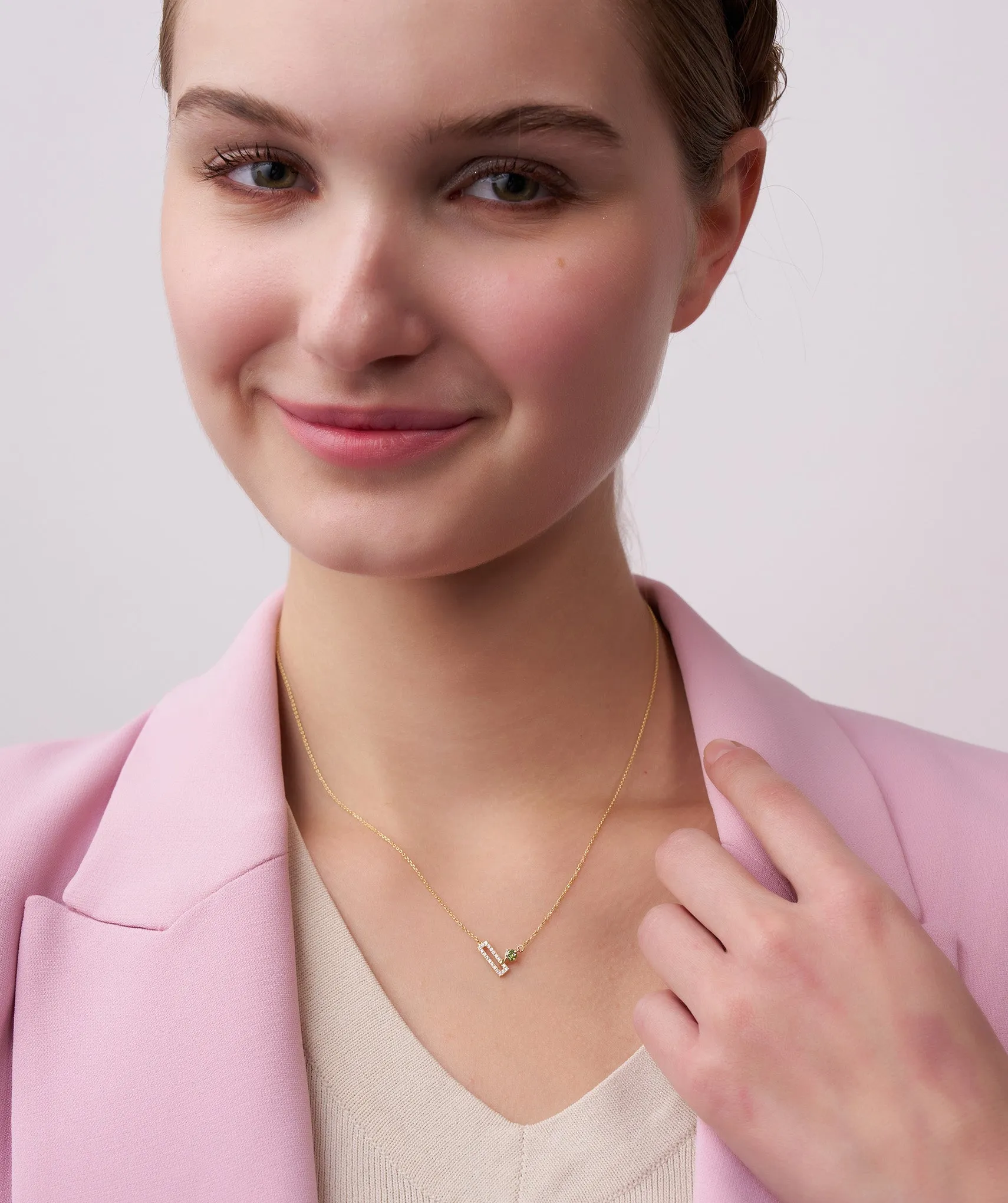 14K Gold Modern Diamond Necklace