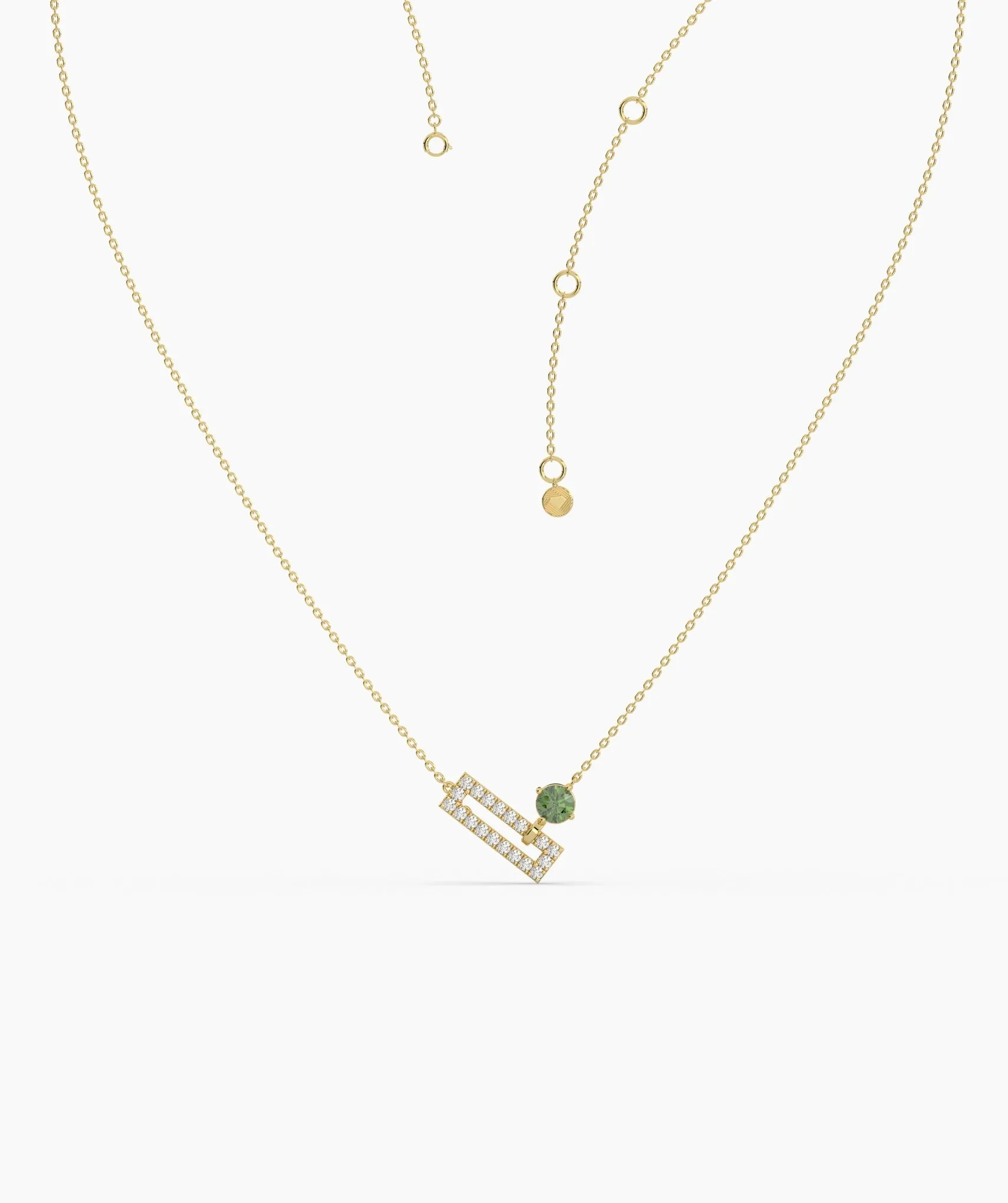 14K Gold Modern Diamond Necklace