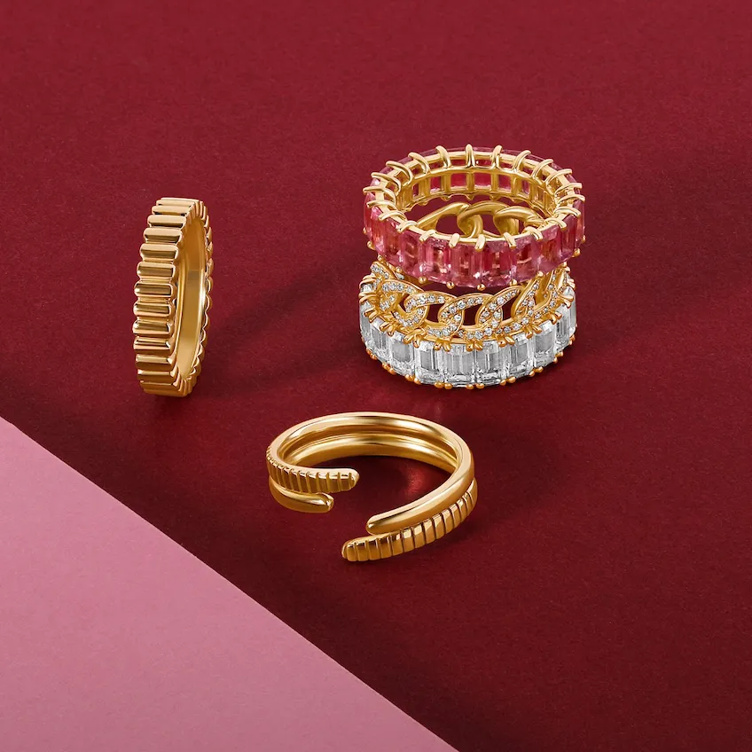 14k Gold Pink Sapphire Eternity Ring