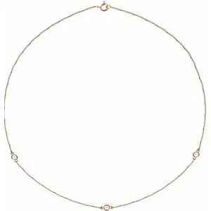 14K Rose 1/3 CTW Natural Diamond 3-Station 18" Necklace