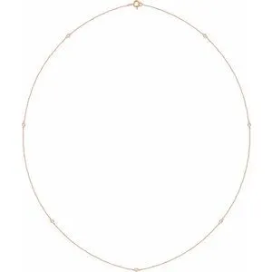 14K Rose 1/4 CTW Lab-Grown Diamond 7-Station 24" Necklace