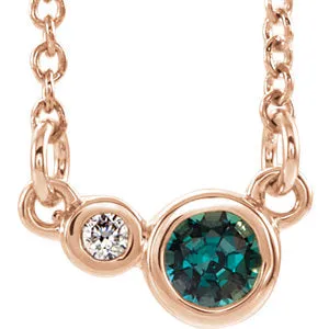 14K Rose Alexandrite & .02 CTW Diamond 18" Necklace