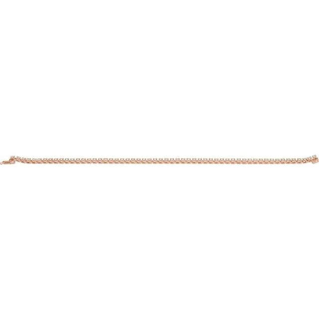 14K Rose Gold 3 CTW Lab-Grown Diamond Line 7 1/4" Bracelet