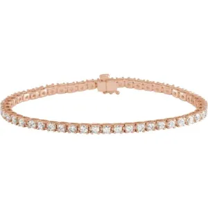 14K Rose Gold 3 CTW Lab-Grown Diamond Line 7 1/4" Bracelet