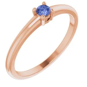 14K Rose Natural Tanzanite Ring