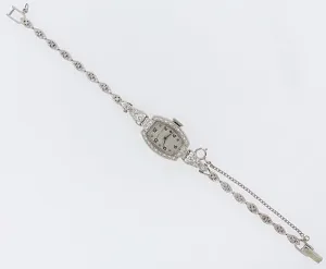 14K-WG DIAMOND WRISTWATCH BY "HAMILTON"