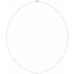 14K White 1 3/4 CTW Natural Diamond 7-Station 24" Necklace