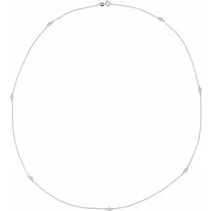 14K White 1/3 CTW Lab-Grown Diamond 7-Station 24" Necklace