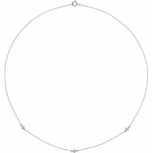 14K White 1/6 CTW Diamond 3-Station 16" Necklace