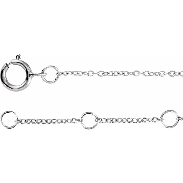14K White Gold .05 CTW Natural Diamond Initial U 6-7" Bracelet