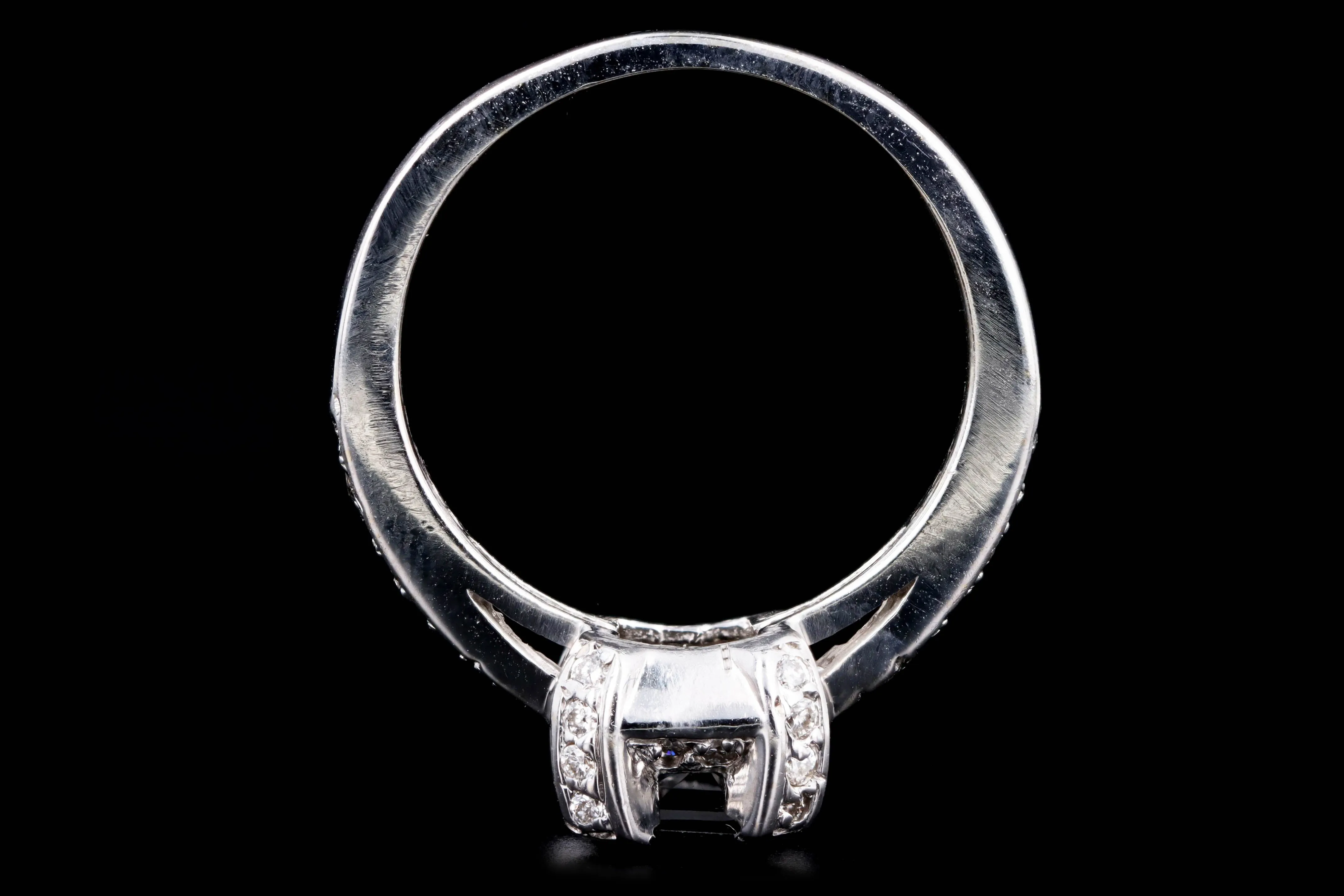 14K White Gold 0.77 Carat Natural Sapphire & Diamond Ring