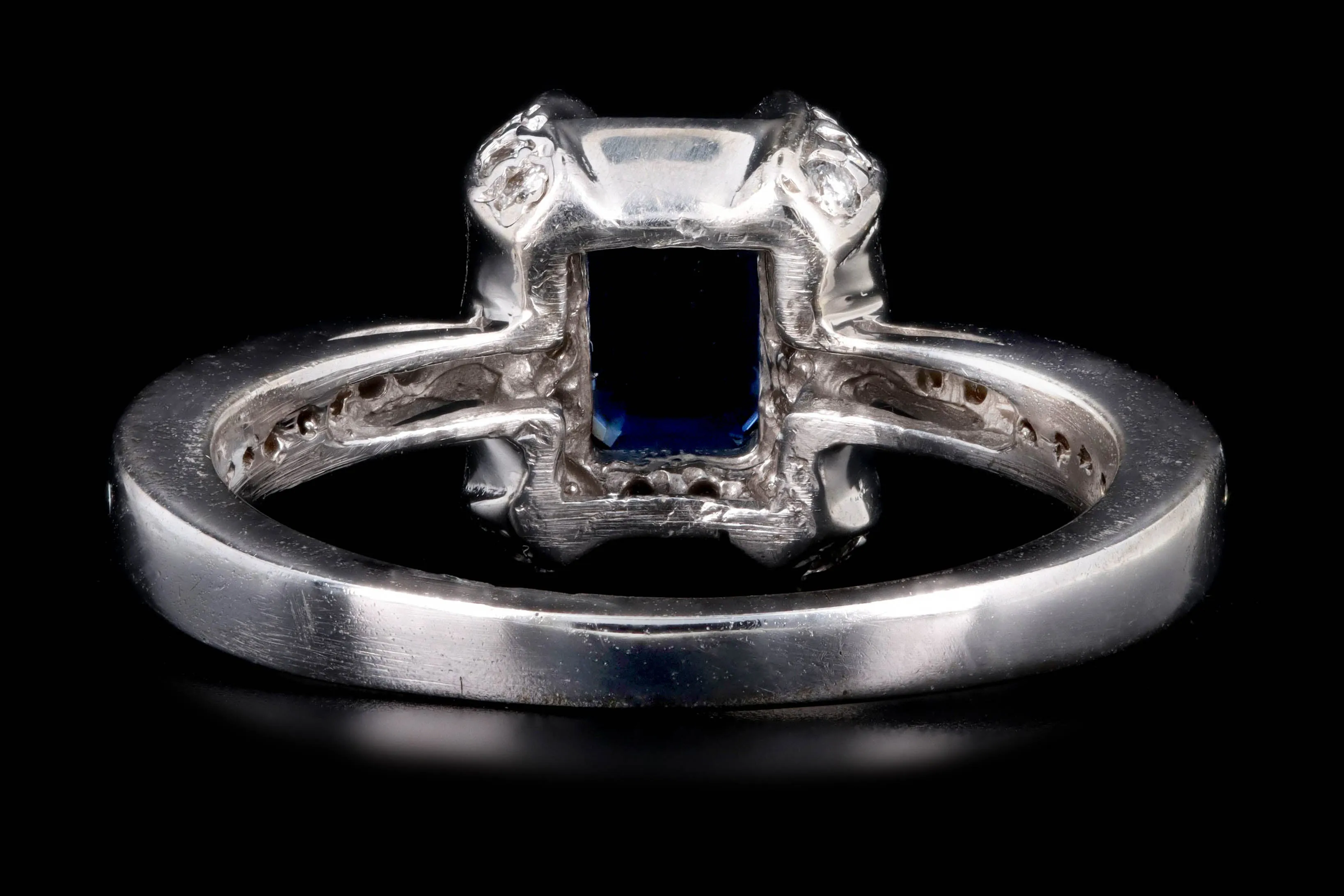 14K White Gold 0.77 Carat Natural Sapphire & Diamond Ring