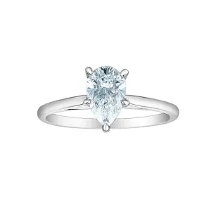 14K White Gold (1.00ct) Pear Shaped Lab Grown Diamond Engagement Ring