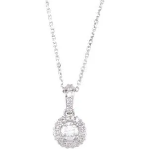 14k White Gold 1/2 CTW Diamond 18" Necklace