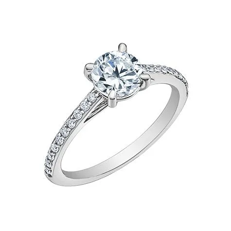 14K White Gold (1.20ct) Round Lab Grown Diamond Engagement Ring