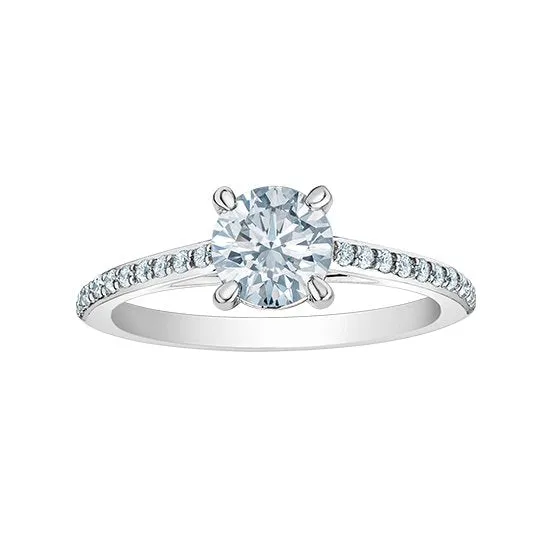 14K White Gold (1.20ct) Round Lab Grown Diamond Engagement Ring