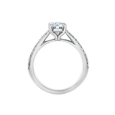 14K White Gold (1.20ct) Round Lab Grown Diamond Engagement Ring