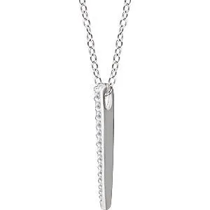 14k White Gold 1/4 CTW Diamond Graduated 16-18" Bar Necklace