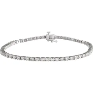 14K White Gold 3 CTW Lab-Grown Diamond Line 7 1/4" Bracelet