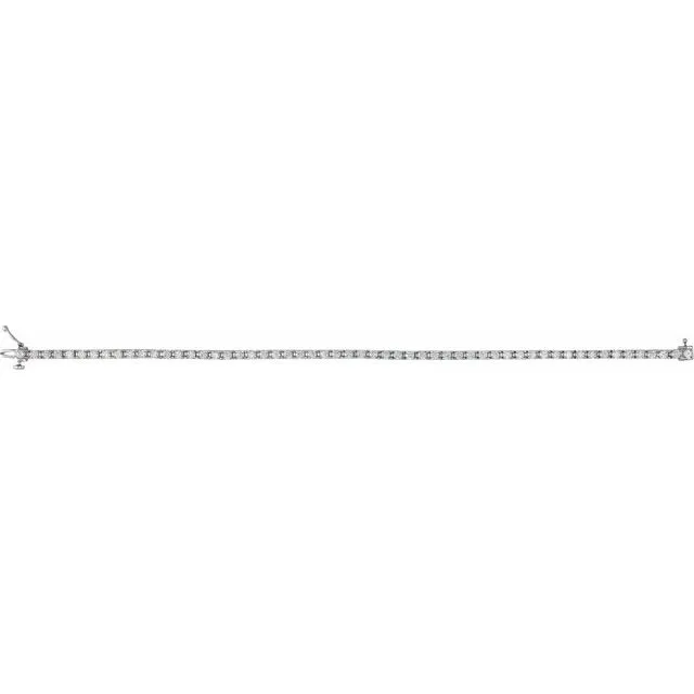 14K White Gold 3 CTW Lab-Grown Diamond Line 7 1/4" Bracelet